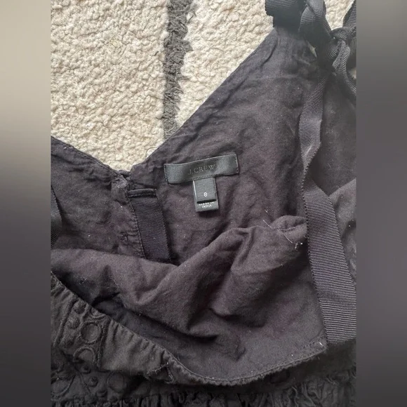 J. Crew Black Tie Shoulder Eyelet Top - Picture 4 of 5